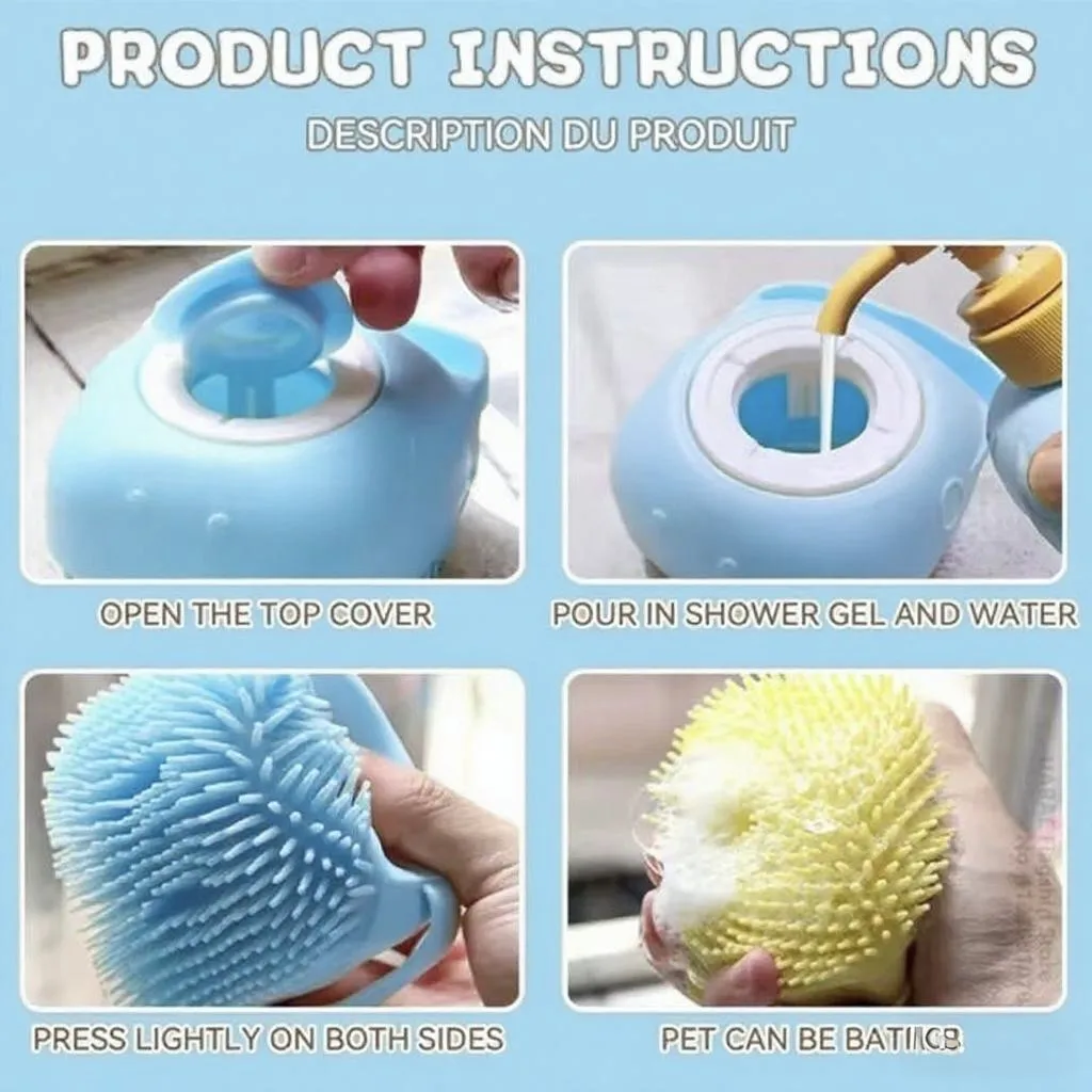 Silicone Pet Massage Shower Brush